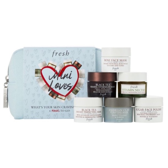 Fresh Mini Loves Face Skin Mask Set (6 Pieces) Brand New With Mini Bag - Picture 1 of 3